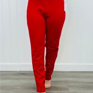 Red Skinny Women's Pants